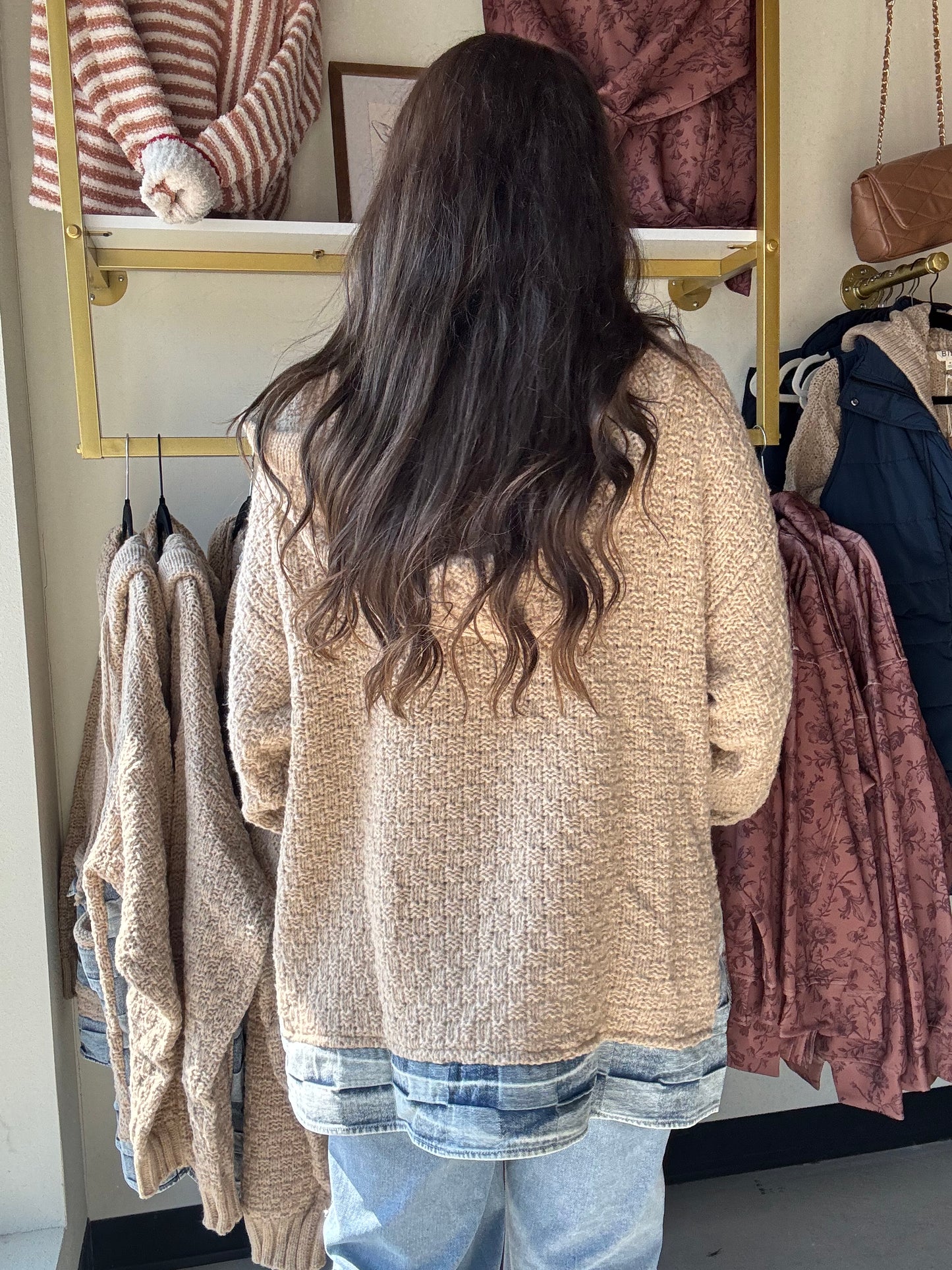 Check Pocket Sweater Hoodie