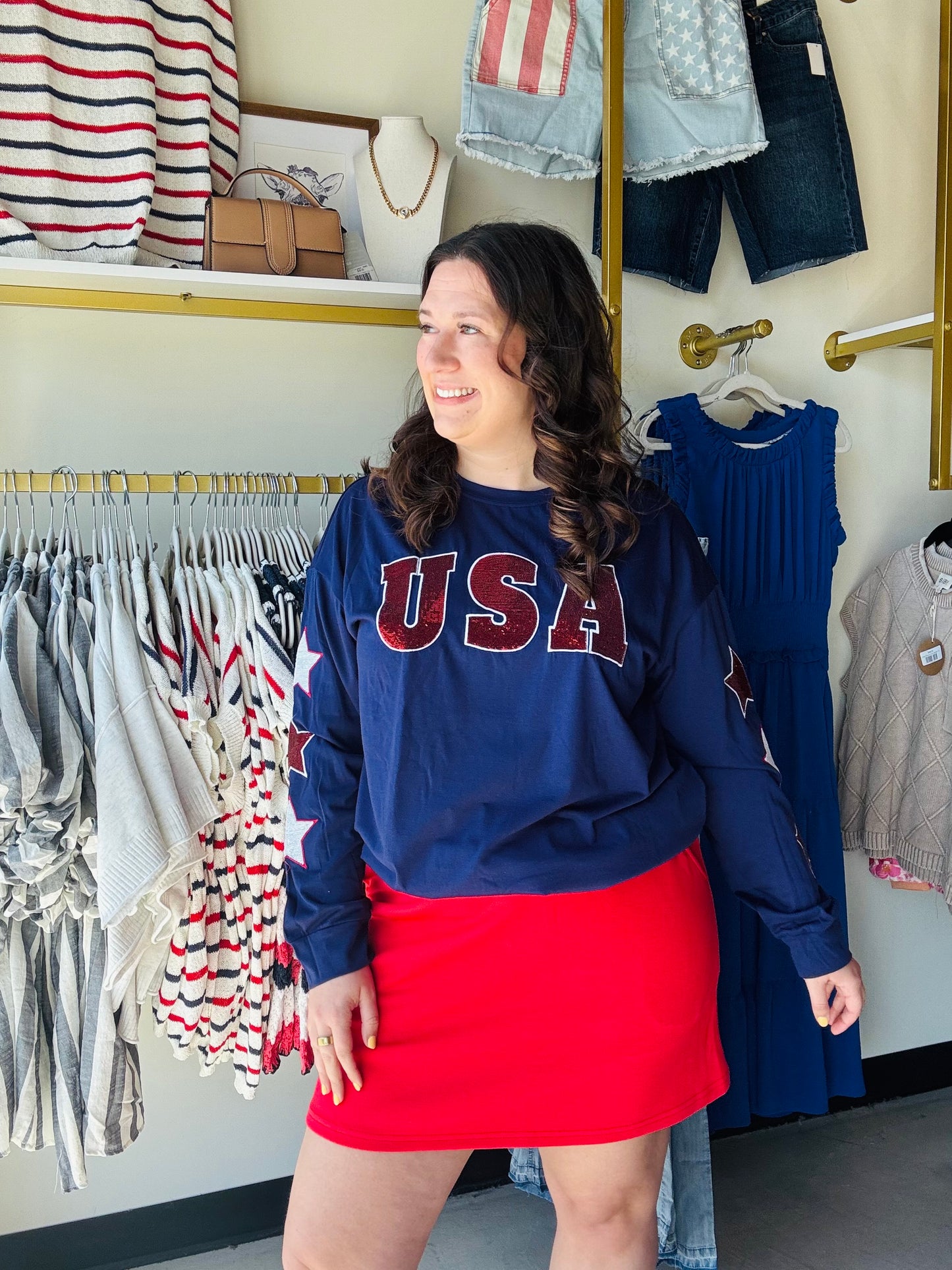 USA Sequin Star Top