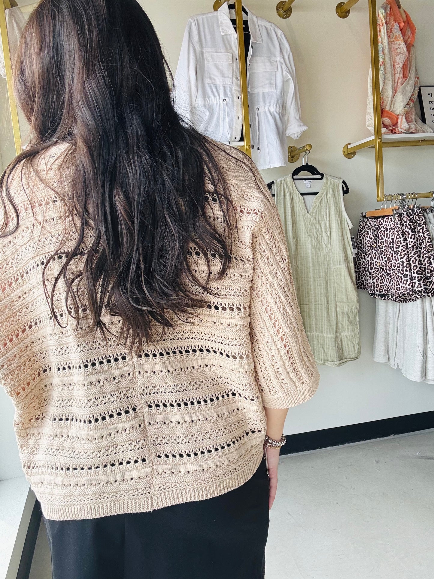 Natural Crochet Dolman Cardigan