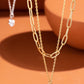 Pave and Brass Layered Chain Necklace