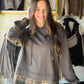 Charcoal Flannel Mix Hoodie