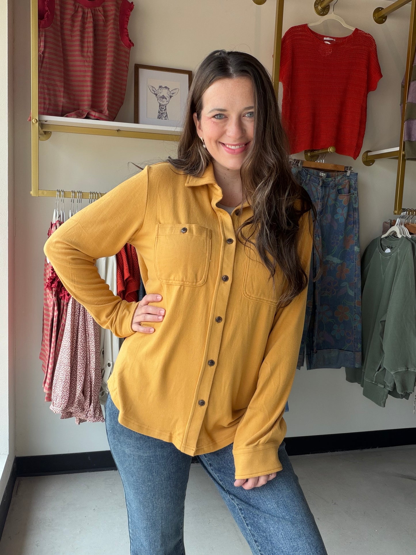 Mustard Butter Soft Button Up