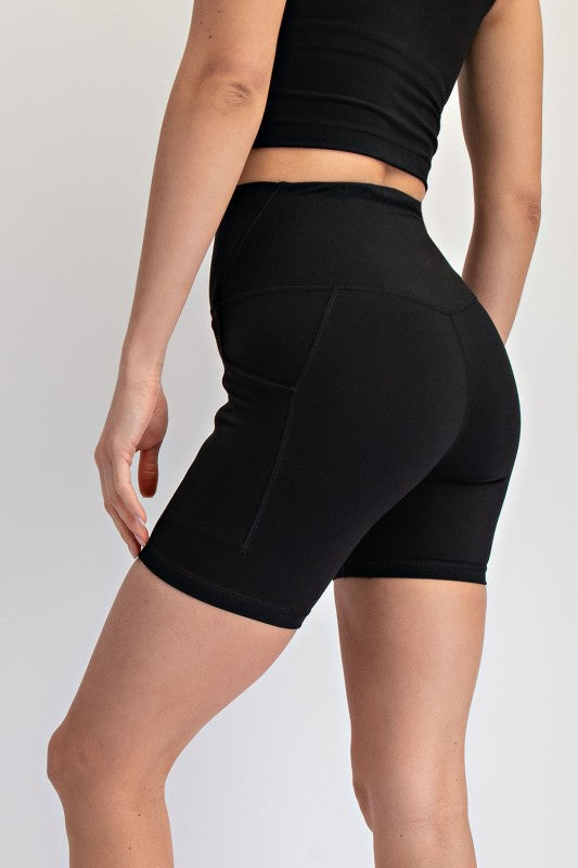 Black Knit Biker Shorts