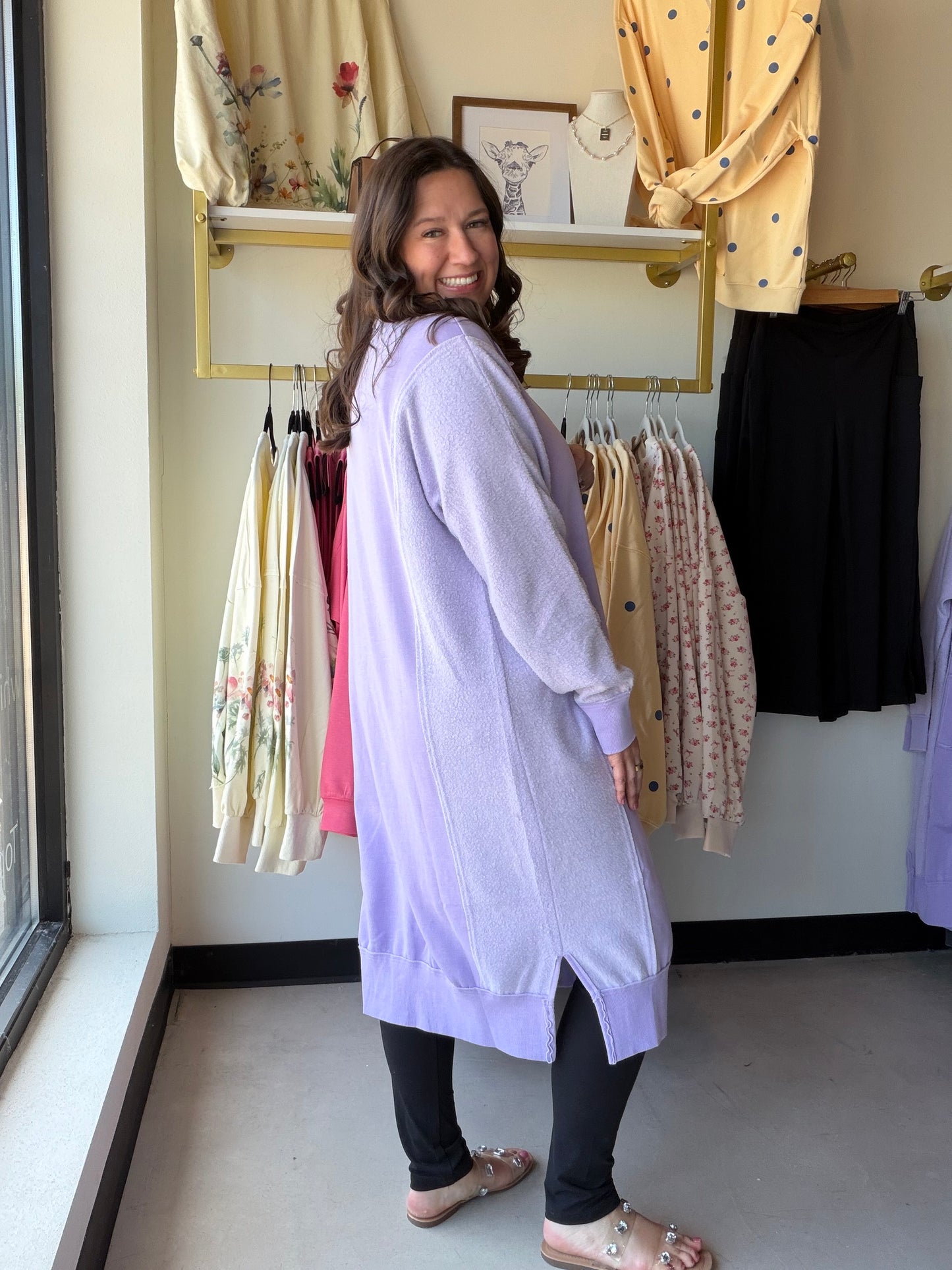 Purple Desi Sweatshirt Cardigan