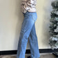 Decorative Seam Wide Leg Denim