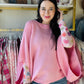 Meg Pullover Poncho - Pink
