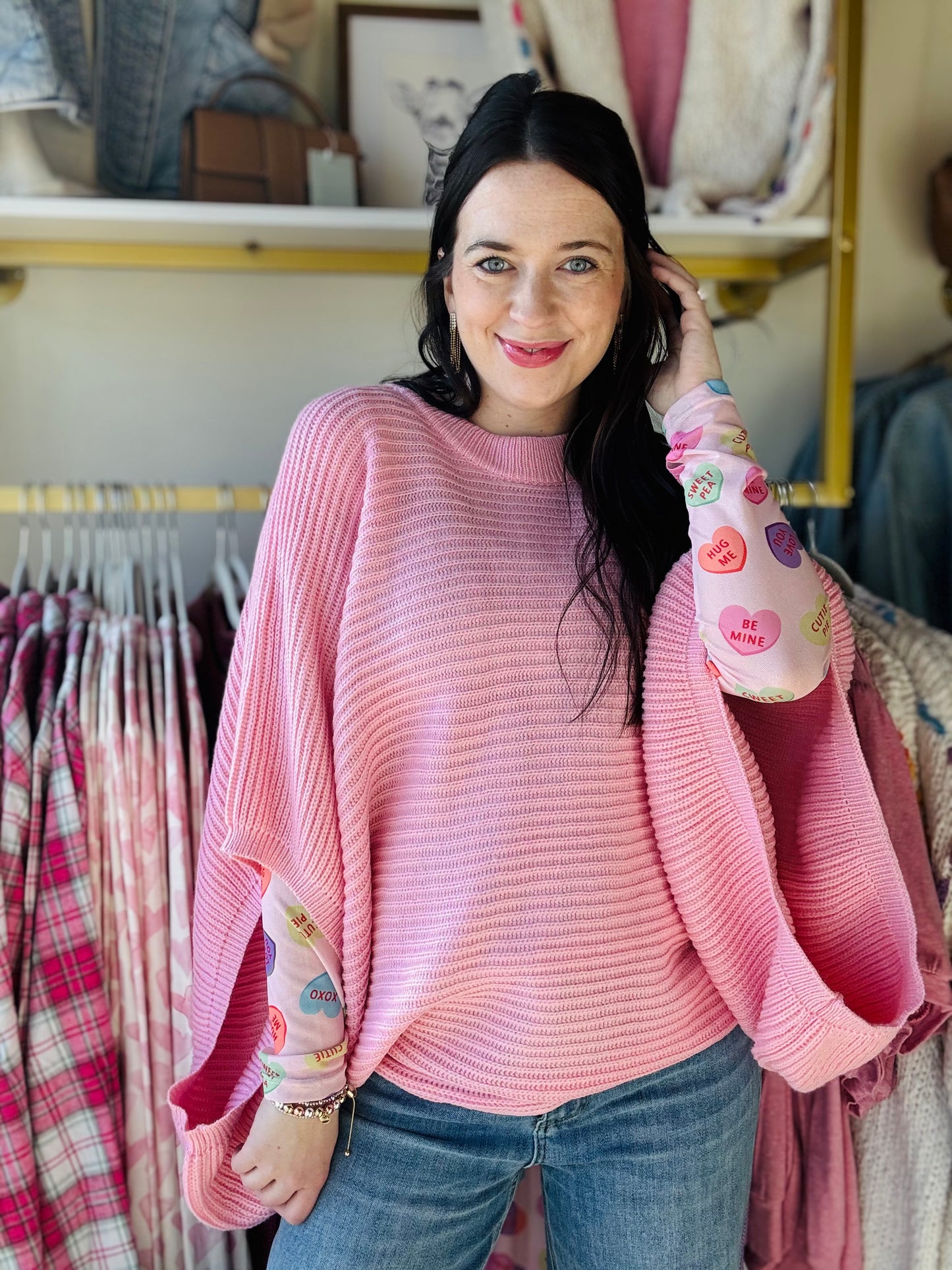 Meg Pullover Poncho - Pink