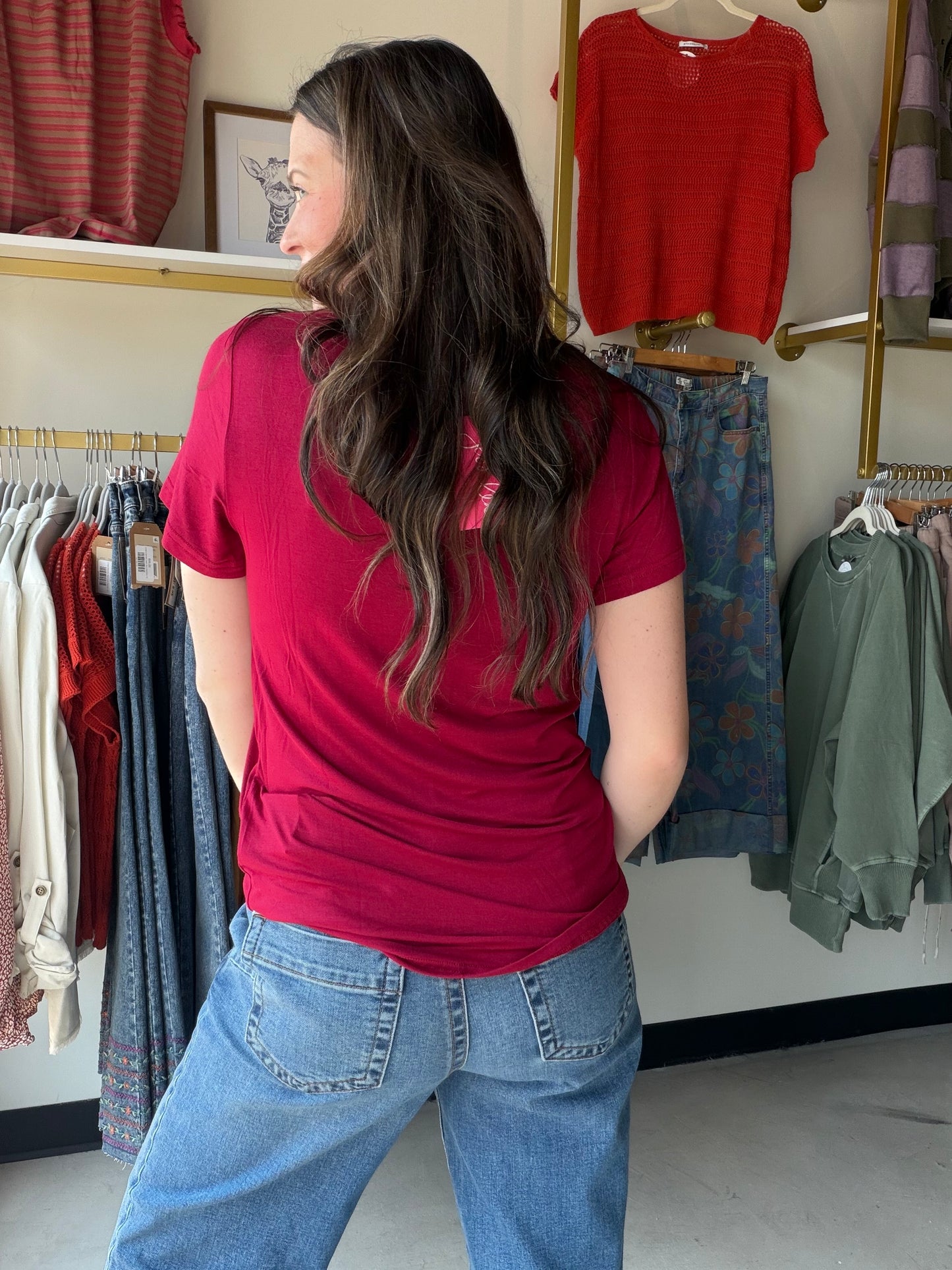 Burgundy Everyday V-Neck Tee
