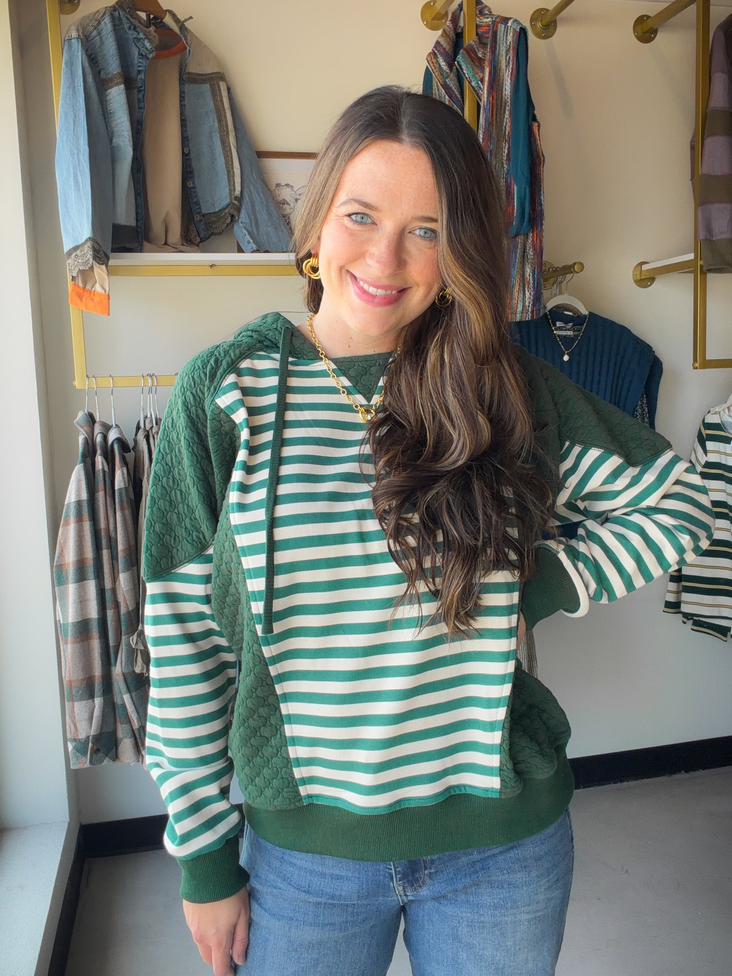 Hunter Quilted Stripe Sweatshirt