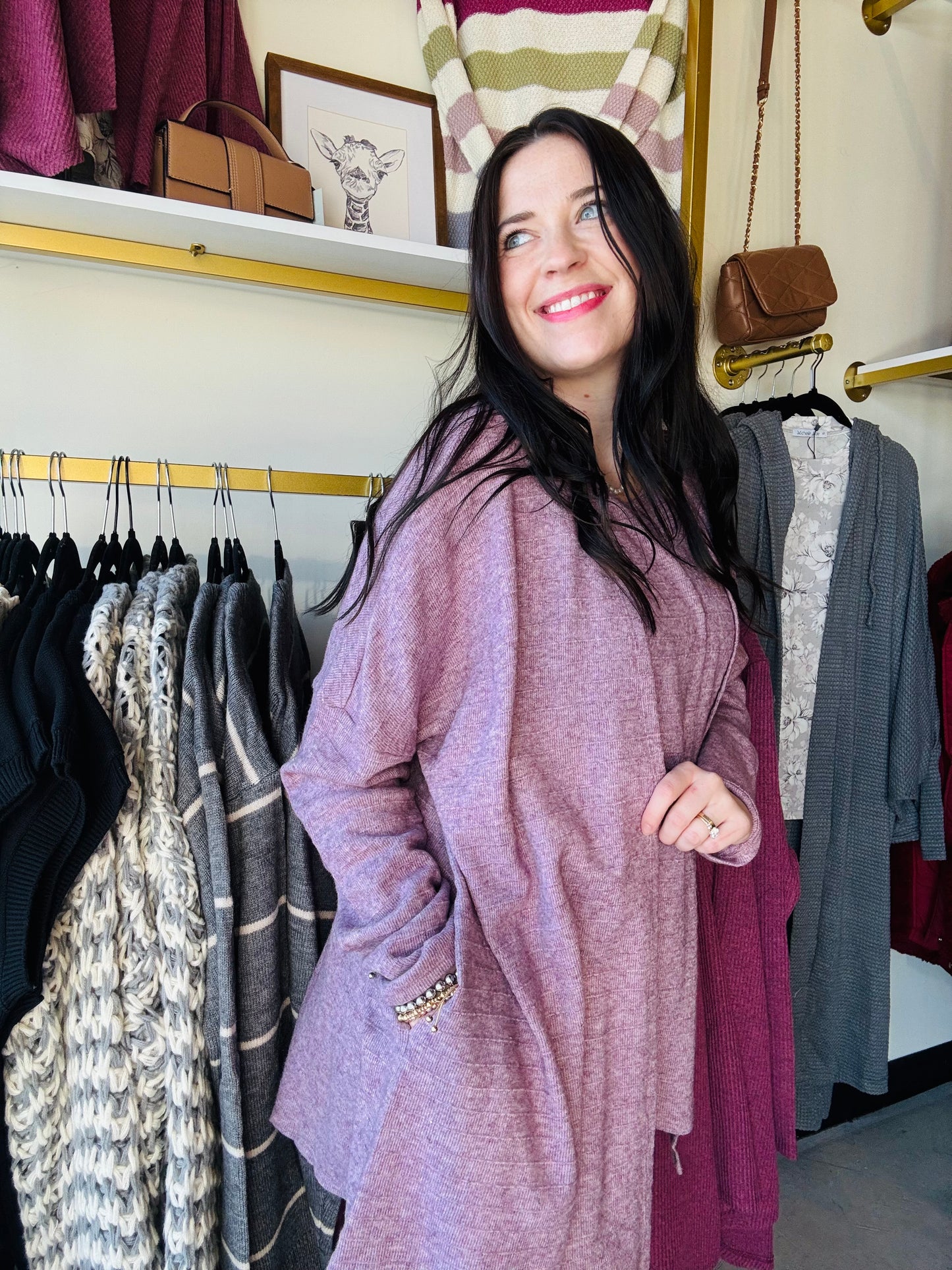 Classic Fig Tank & Cardigan Set