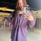 Purple Tunic Zip Up Hoodie