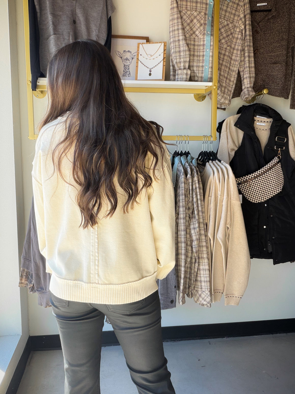 Ecru Terry Sweater Cardi