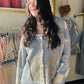 Speckled Yarn Contrast Cardigan