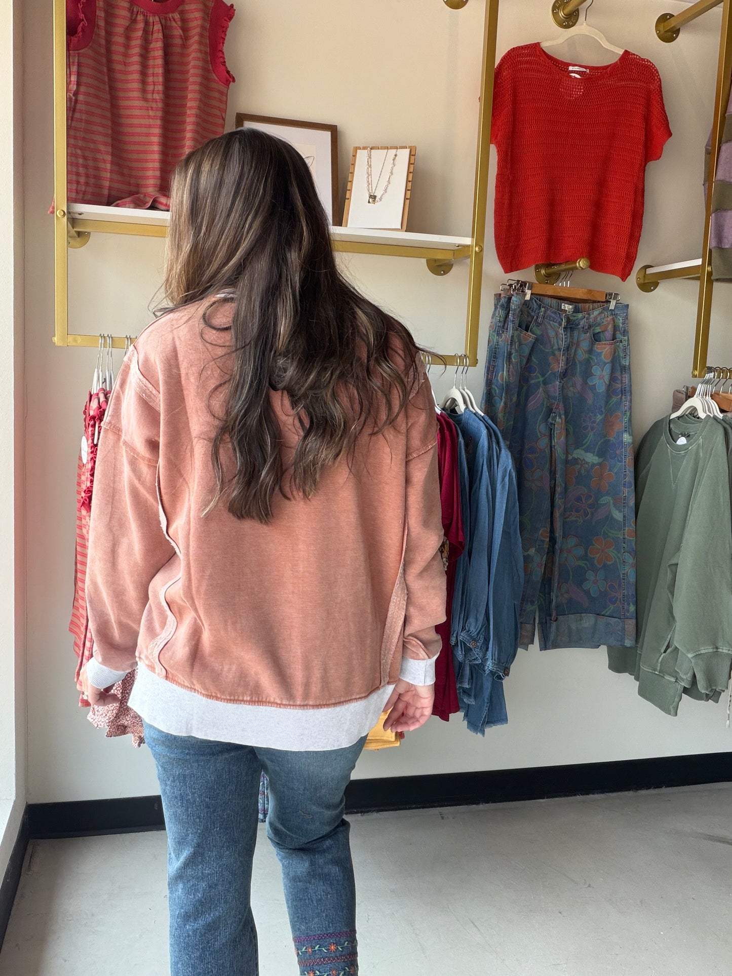 Rust Acid Wash Pullover