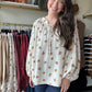 Oatmeal Dainty Floral Blouse