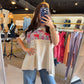 Ecru Accent Band Flowy Tee