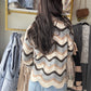 Wave Striped Turtleneck Sweater
