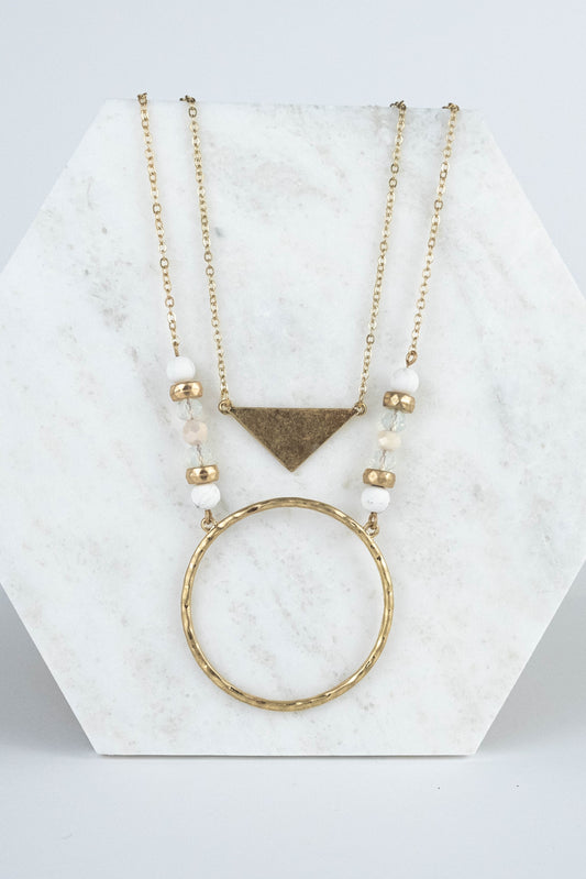 White and Gold Necklace Set