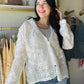 White Embroidered Trim Gauze Top