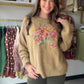 Mocha Flower Statement Sweater