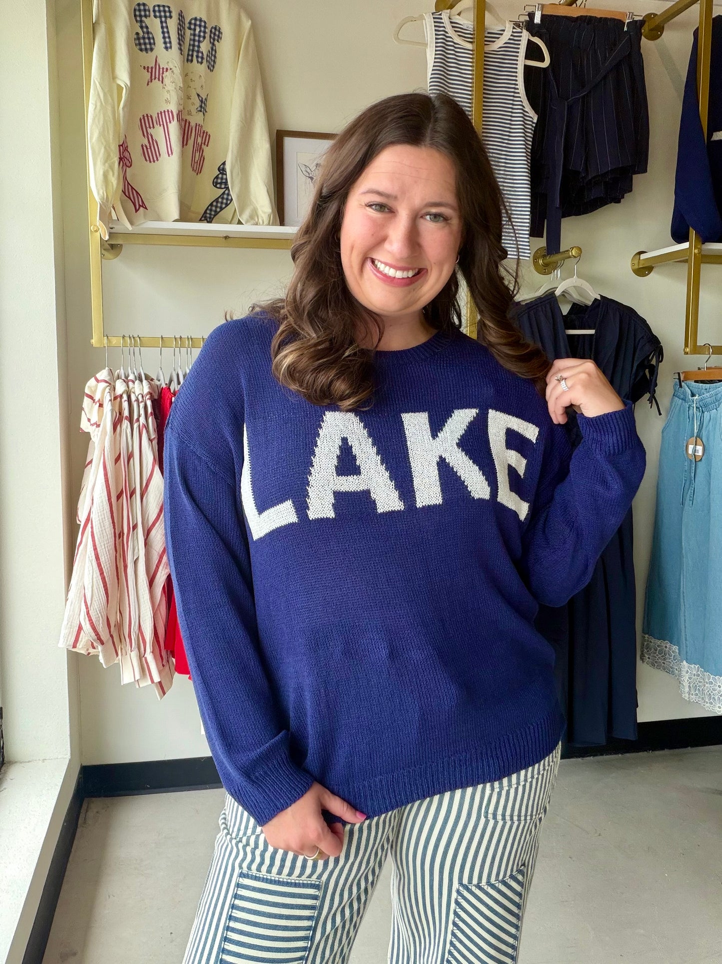 Navy Lightweight Lake Sweater