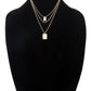 Layered Chain Necklace With Hammered Pendants