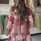 Wine Mix Abstract Mini Dress