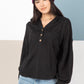 Black Hooded Henley Hoodie