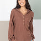Mocha Hooded Henley Hoodie