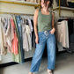 Kate Drawstring Barrel Leg Denim - Vervet