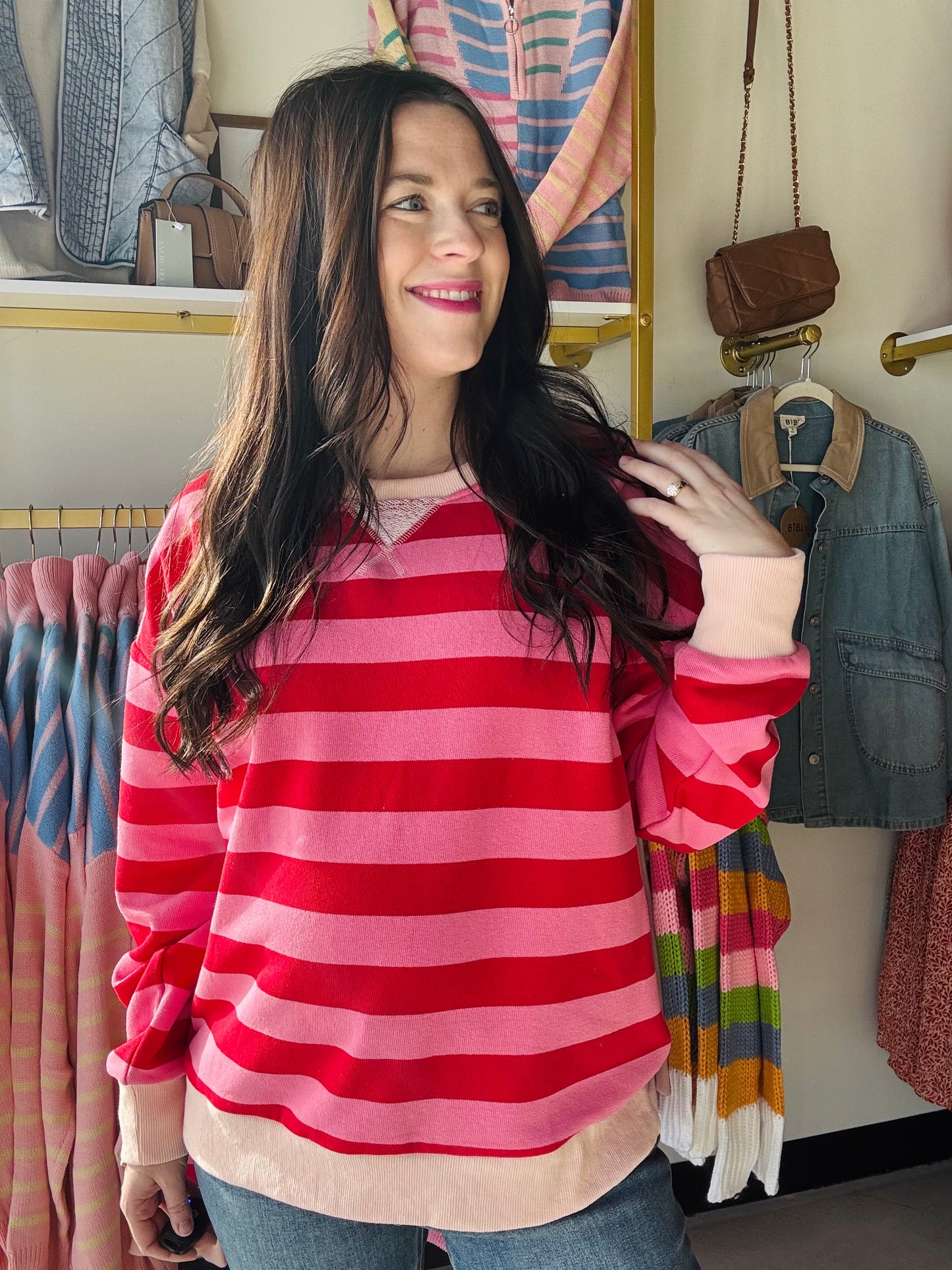 Stripe Terry Striped Pullover