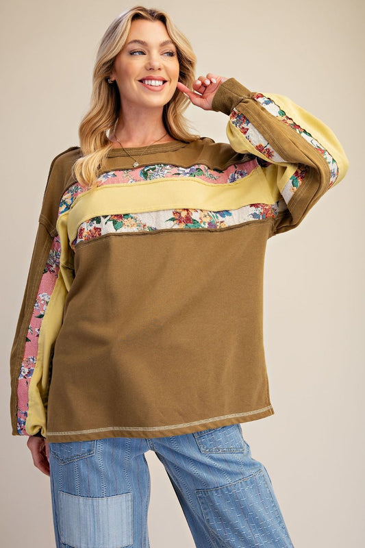Jacquard Stripe Pullover - Golden Kiwi