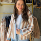 Denim & Mocha Accent Cardigan