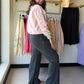 Deep Charcoal Knit Flare Pants