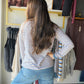 Blue & Pink Stripe Brushed Pullover