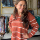 Maddie Pumpkin Stripe Hoodie