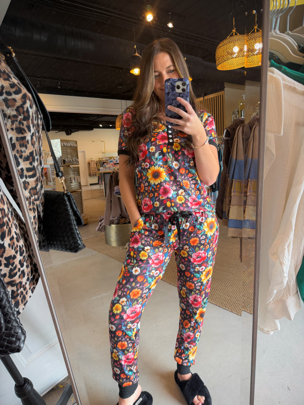 Black Sunflower Shirley PJ Set