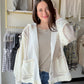 Cream Quilted Thermal Button Up
