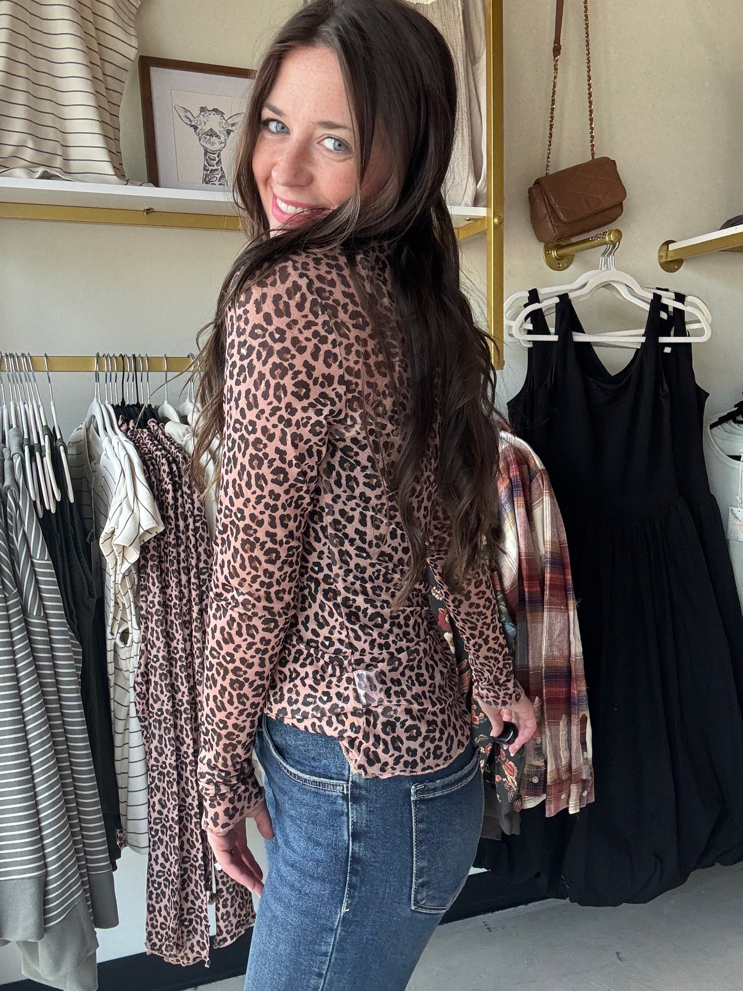 Keagen Mesh Top - Leopard