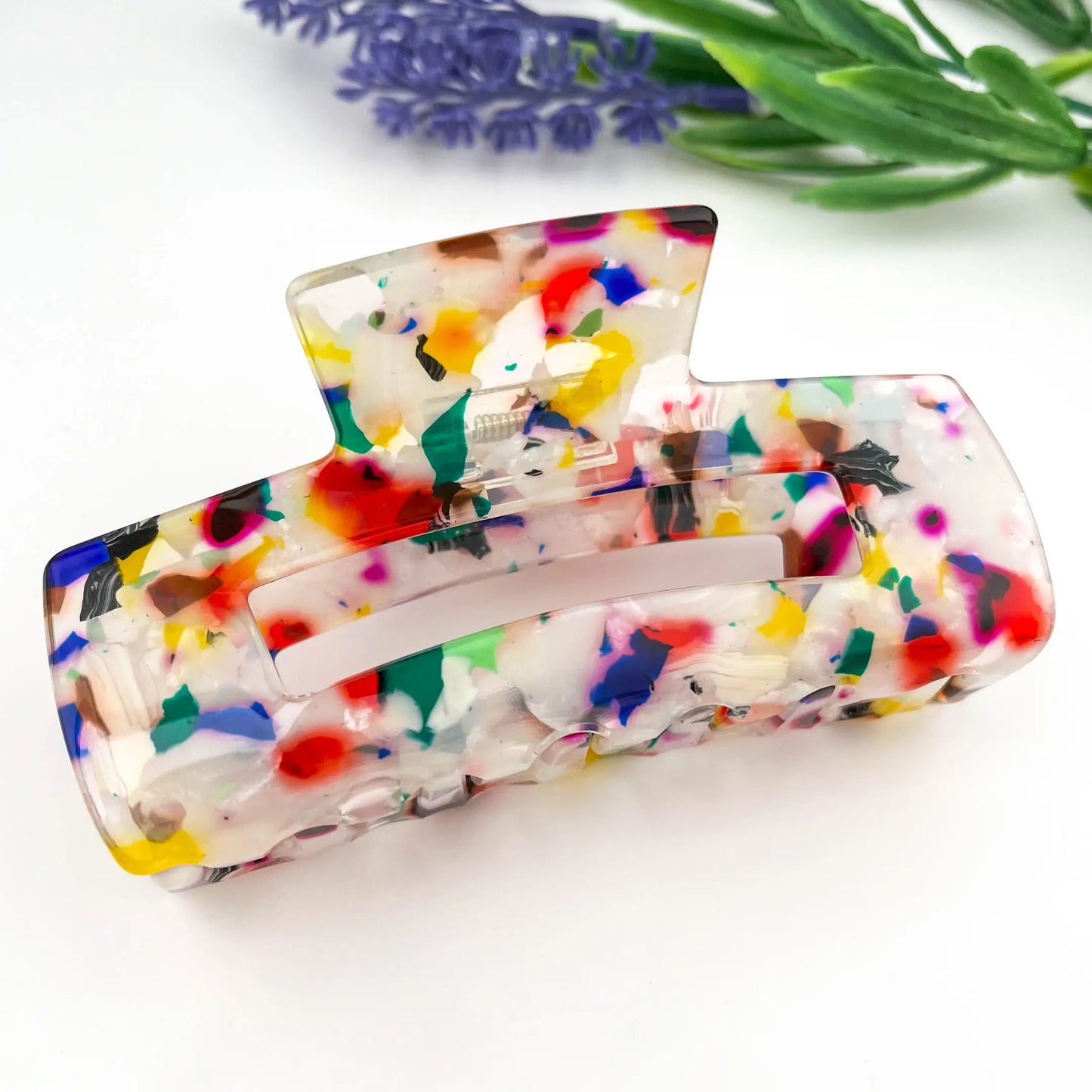Hollow Floral Square Hair Claw Clip Geometric