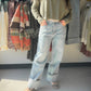 Wide Leg Washed Cuff Denim