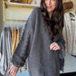 Charcoal Pearl Sleeve Cardigan