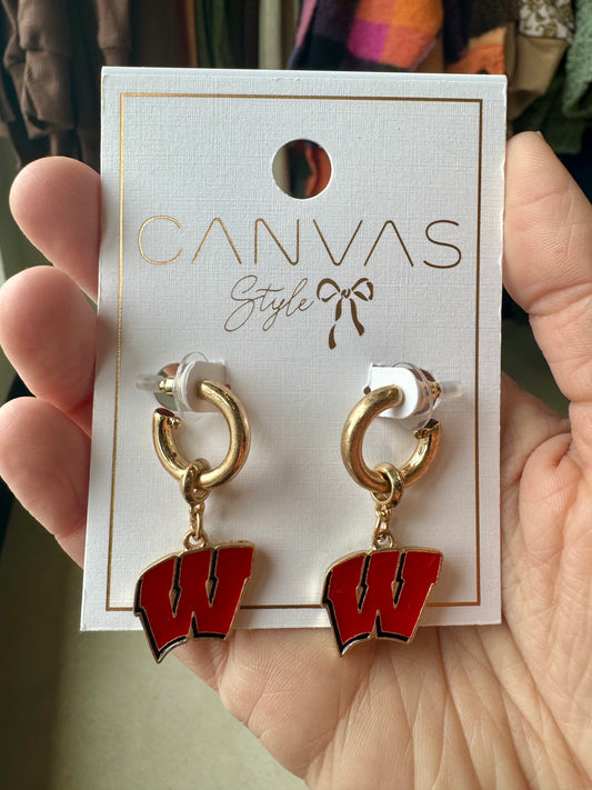 Badgers Enamel Drop Earrings