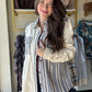 Cream Blue Plaid Button Up