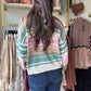 Teal & Pink Color Block Sweater