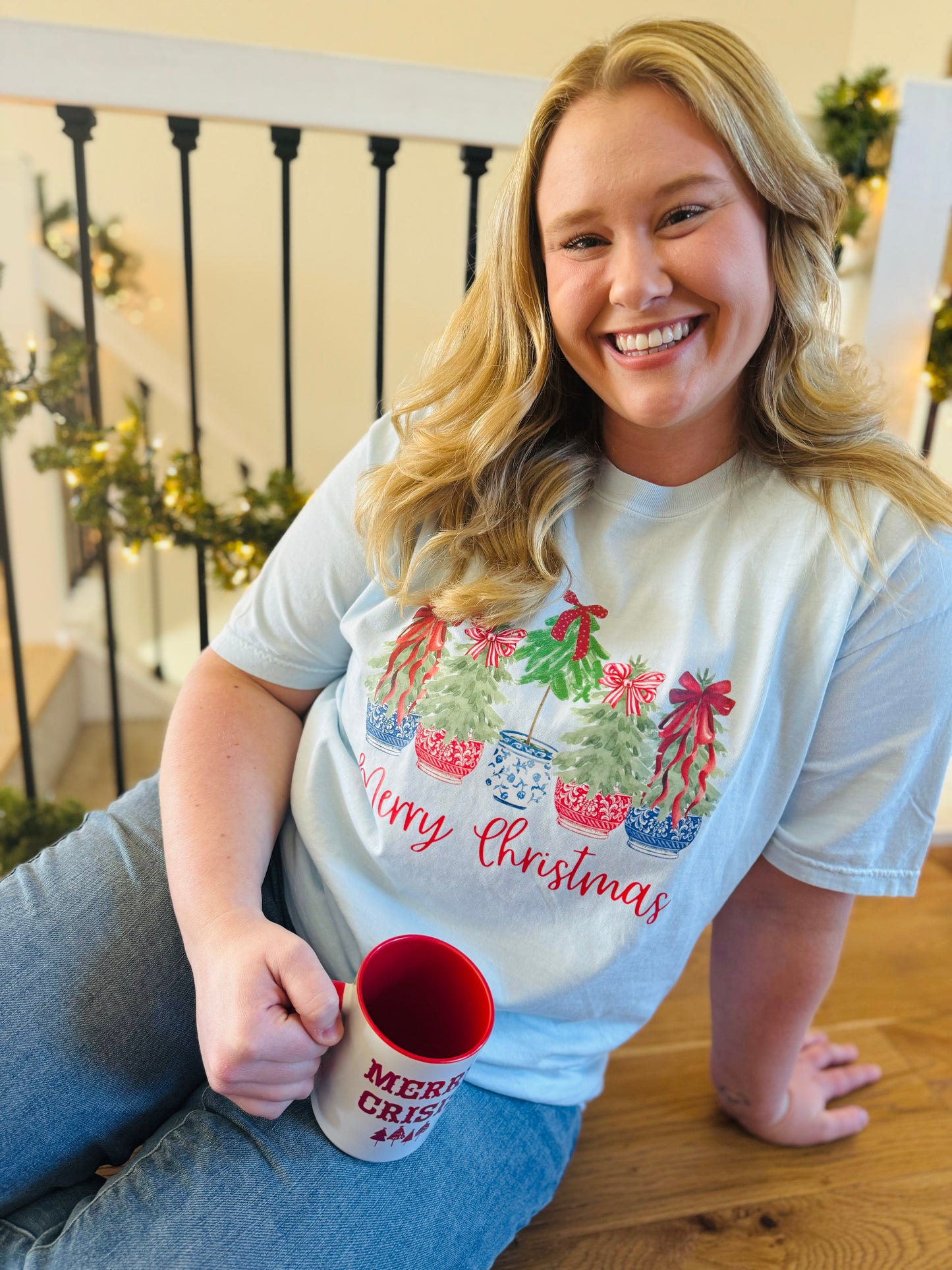 Christmas Plants Chambray Tee