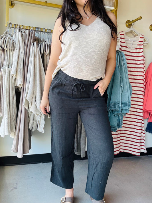 Black Lizzy Linen Pants