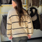 Spot Stripe Balloon Sleeve Sweater