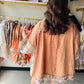 Peach Multi Print Oversized Top