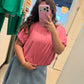 Rose Bamboo Bubble Hem Top